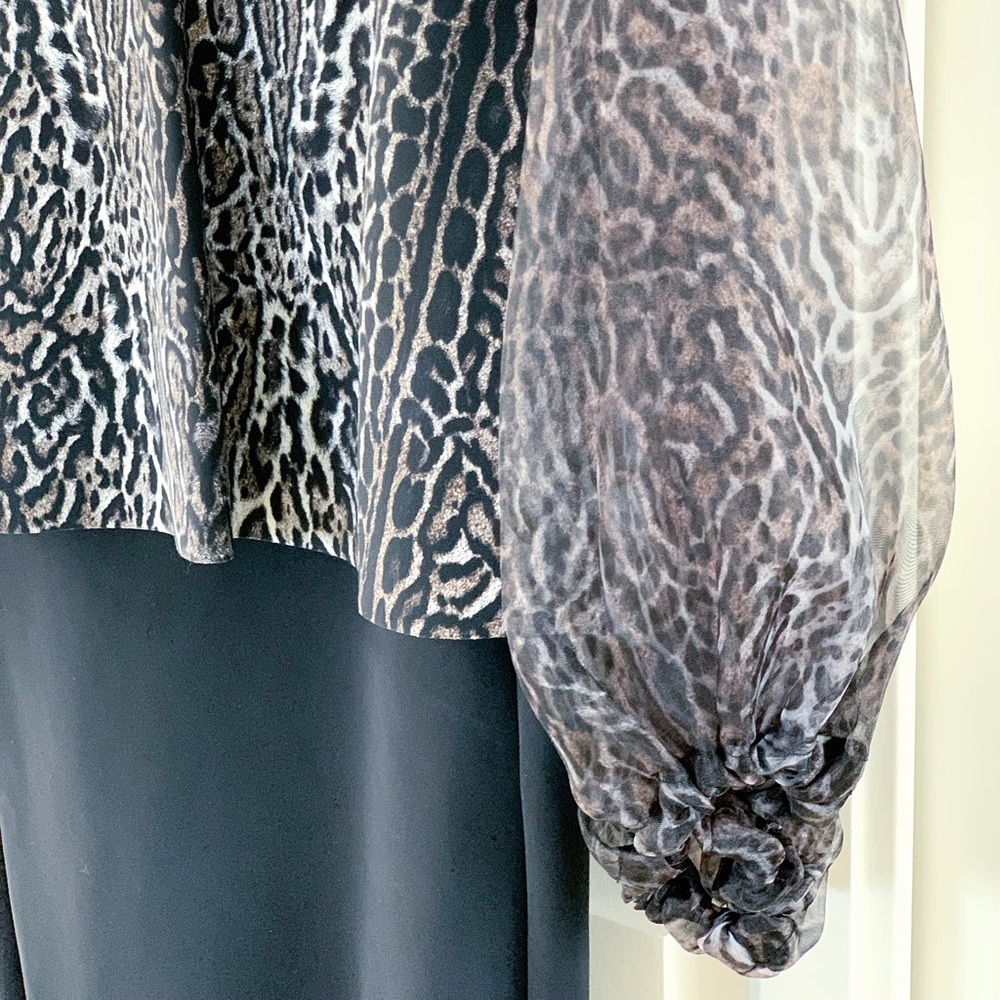 CHIARA BONI La Petite Robe Hasana Sheer Leopard Print Peplum Dress - Picture 10 of 14